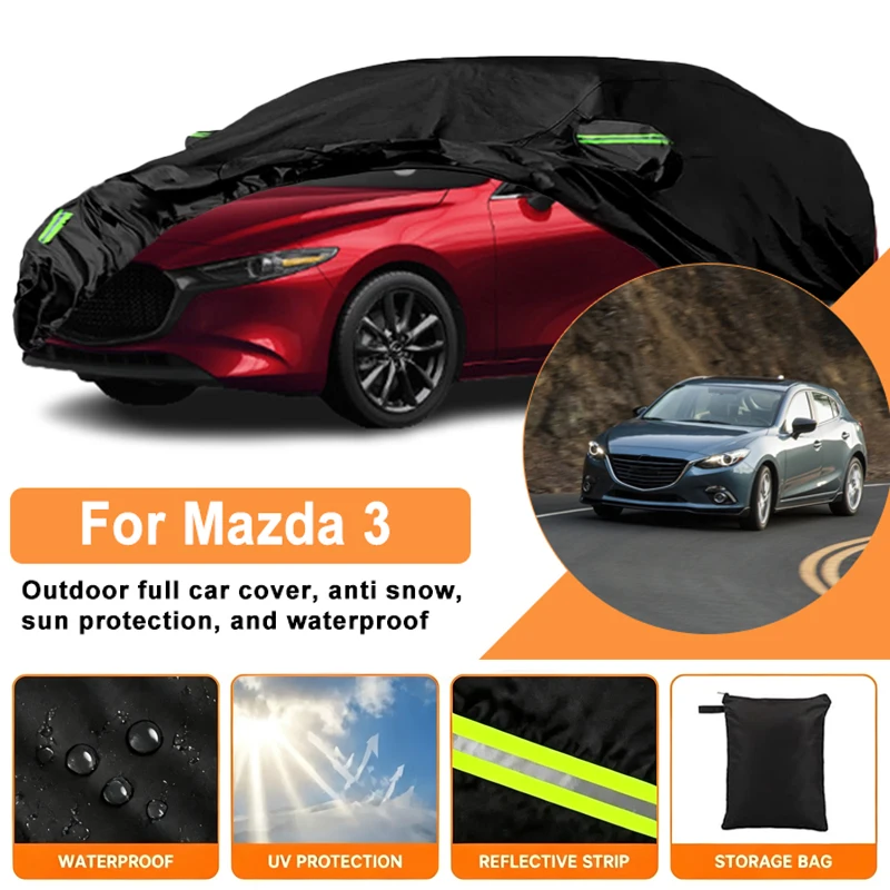 Waterproof Car Cover For Mazda 3 Axela BK BL BM BP Outdoor Full Car Cover Wind Sun UV Dust Rain Snow All Weather Protection