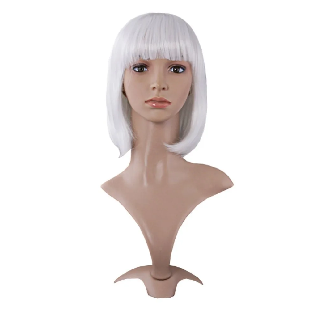 

MapofBeauty 12-дюймовый (30 см) модный женский короткий прямой синтетический парик-каре с прямой челкой (коричневый с блондом)