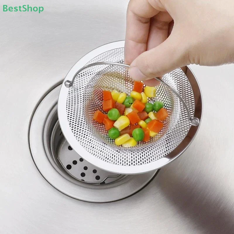 

♥2/4Pcs Stainless Steel Sink Strainer With Handle, Kitchen Sink Waste Strainer , Anti-clog