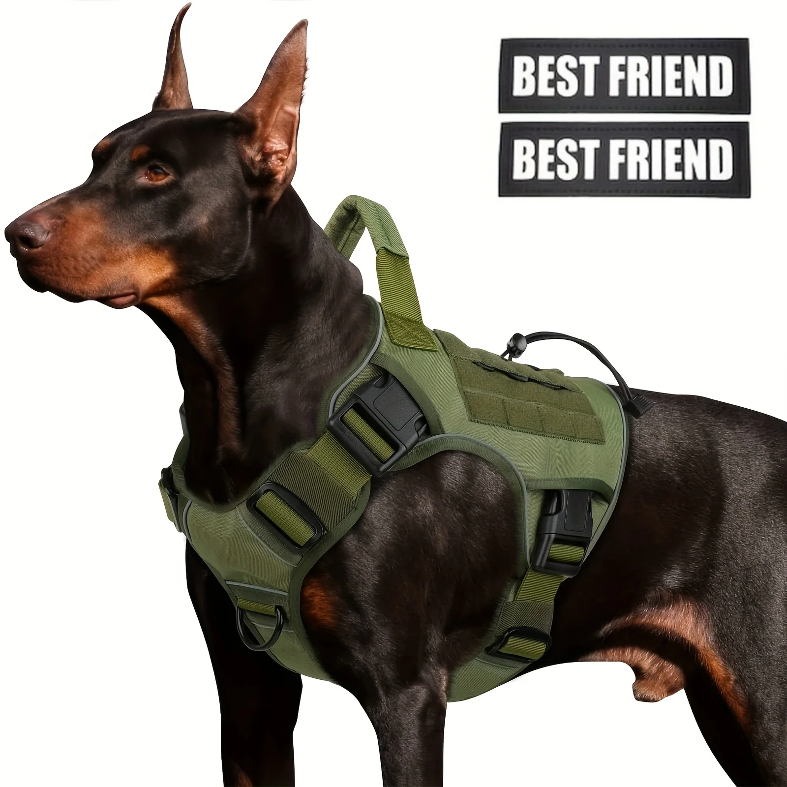 

Large Dog Adjustable Explosion-Proof Traction Vest | Reflective K9 Dress with Handles for Labrador, Siberian Husky and German Sh