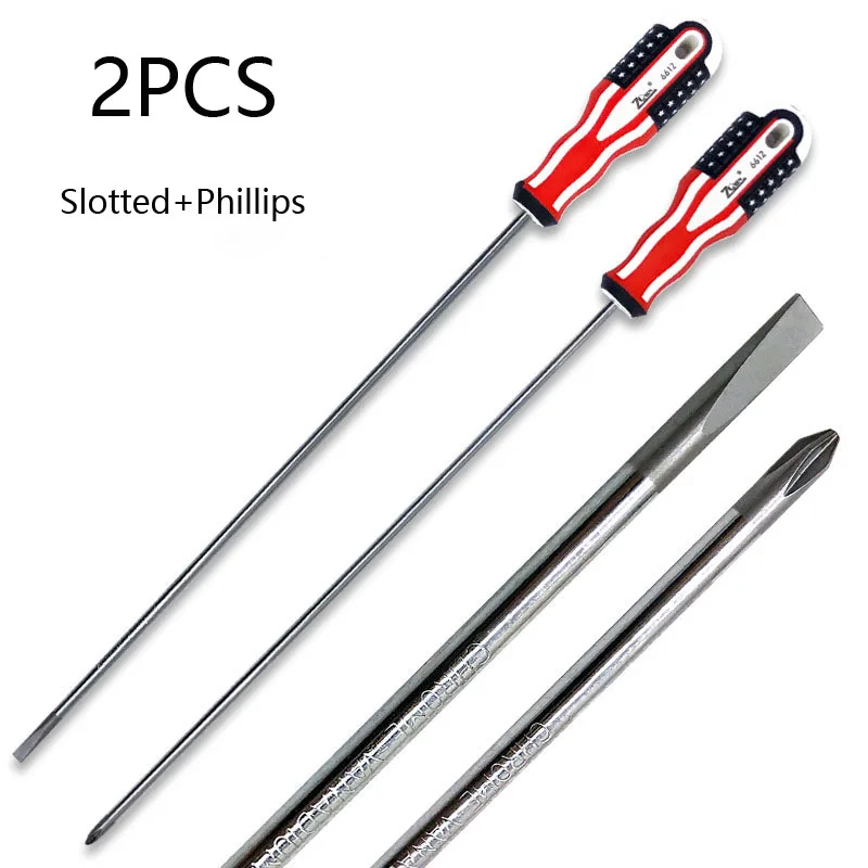 1PCS 400mm Lengthen Screwdriver Set CR-V Magnetic Phillips /Sloted Screw Drive Extra Long Repair Tools 5 mm Round Rod