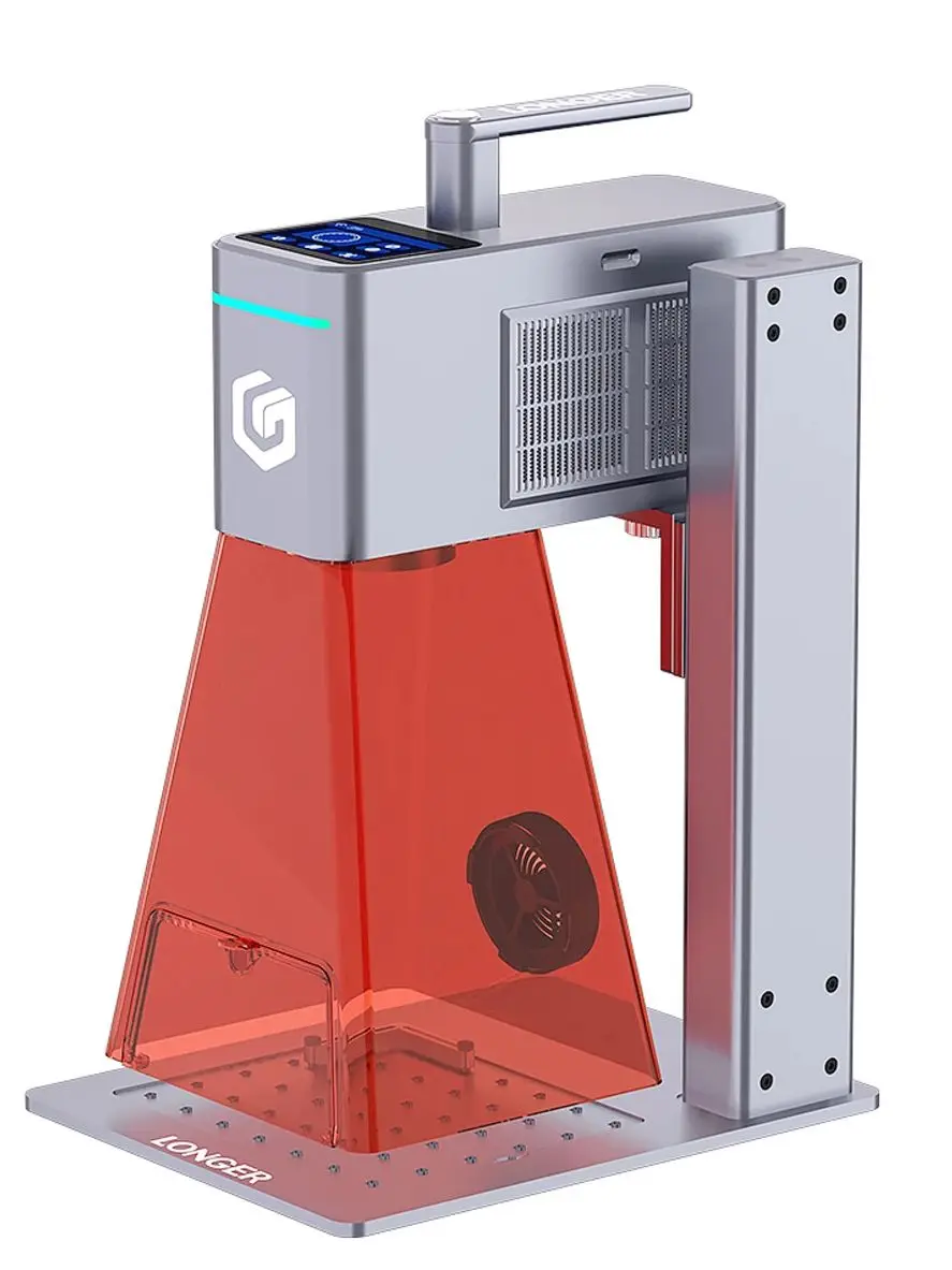 LONGER Nano Duo AI Lasergraviergerät, 20W Blauer Diodenlaser + 2W IR-Laser, 300×300mm Arbeitsbereich, 10000mm/s, 0,00199mm, 16MP AI-Kamera, Vertikalschnitt