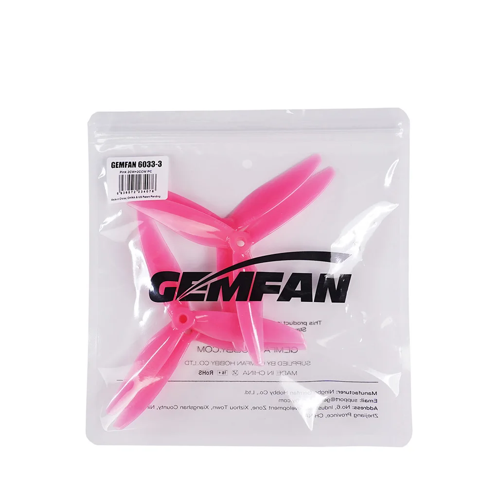 8 Paar Gemfan 6033 3-Blatt PC-Propeller mit 5mm Loch für 2207 2506 2407 Brushless Motor Renndrohnen Ersatz DIY Ersatzteile – Detail 4