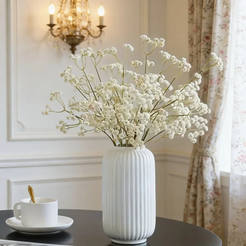 

6 Pieces of Artificial Long-Stemmed Autumn-Colored Baby's Breath Flowers, High-Quality Artificial Baby's Breath Flowers for Home Decor, Wedding Party Venue Decoration, and Artificial Flowers for Home, Wedding, Party, Kitchen, and Holiday Decorations
