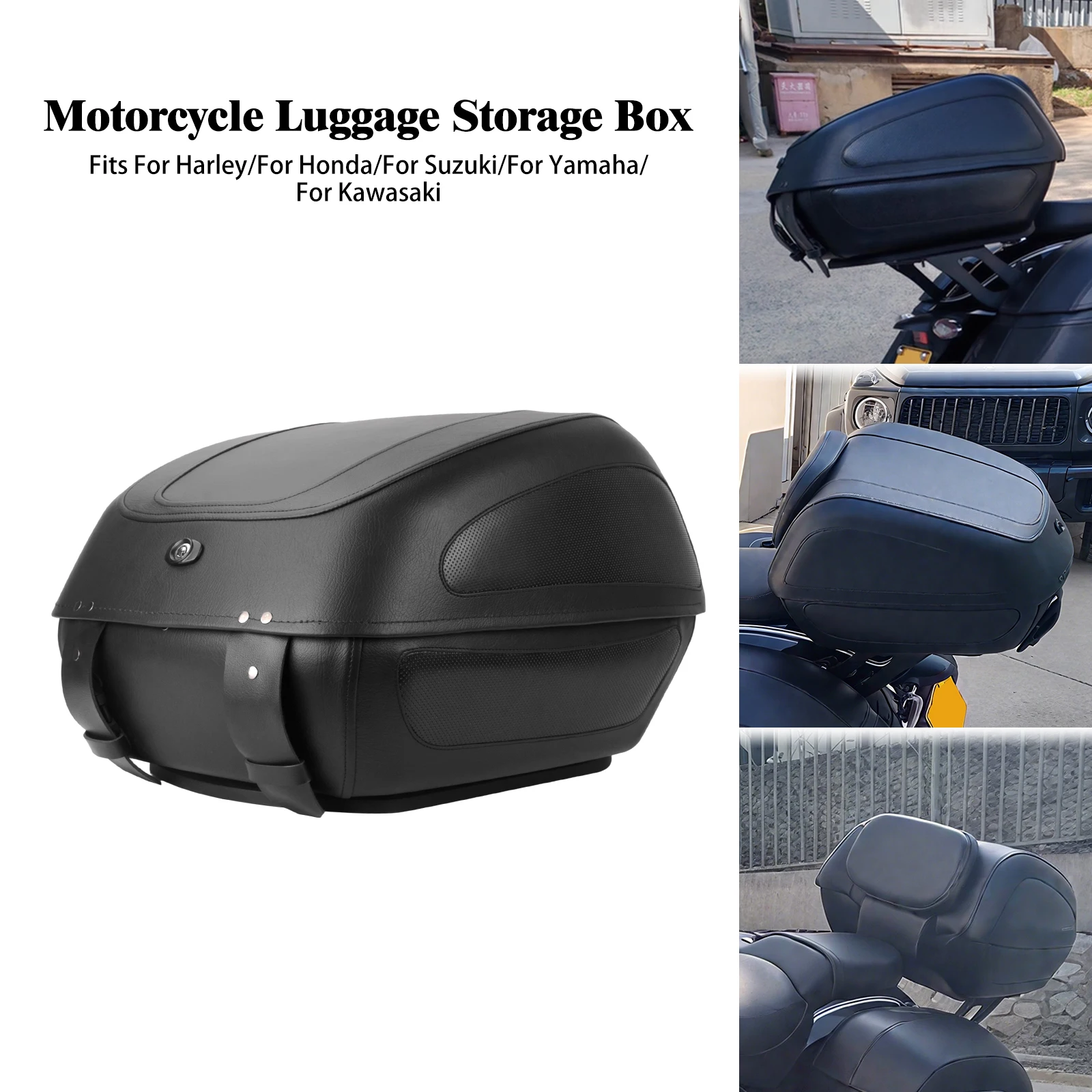 Motorcycle Trunk Bag Heavy Duty Tool Box Storage Luggage Tail Case Bag For Harley For Indian For Honda For Suzuki For Kawasaki