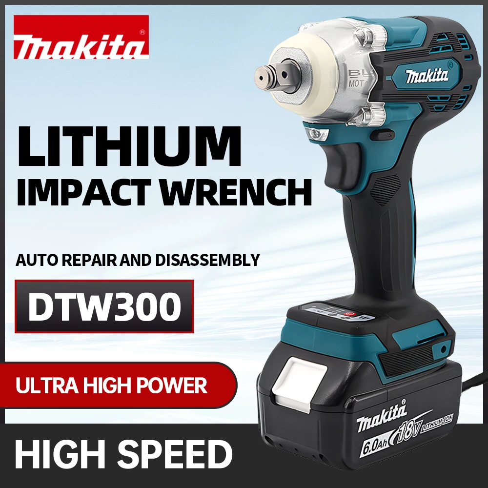 Makita DTW300 Electric Screwdriver Cordless 18V Lithium Battery Rechargeable Impact Wrench Brushless Motor Torque 330N.m Tools