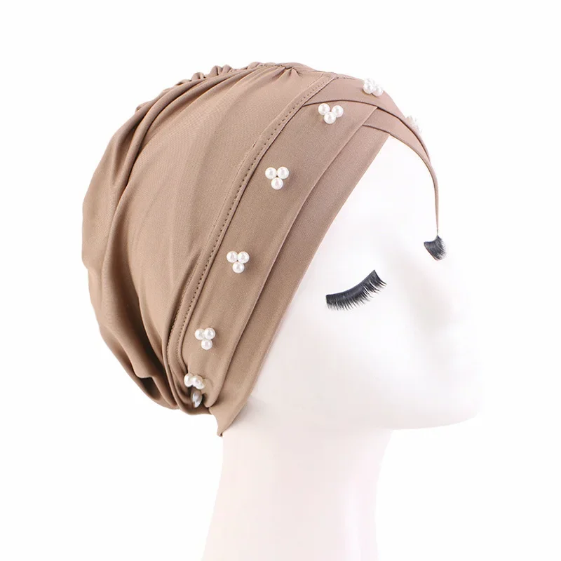 

Мусульманские женщины, хиджаб с крестом и бисером, кепка Chmeo, внутренняя шляпа, капот, эластичный нижний шарф, шапочки, Turbante Femme, повязка на голову, шарф, чехол Mujer