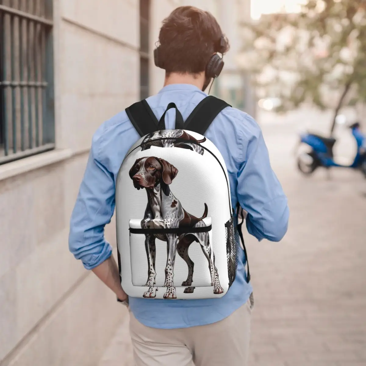 German Shorthaired Pointer Dog Bone And Paw Backpack Daypack Large Capacity BookBag School Bag Shoulder Bags for Men Women view 5