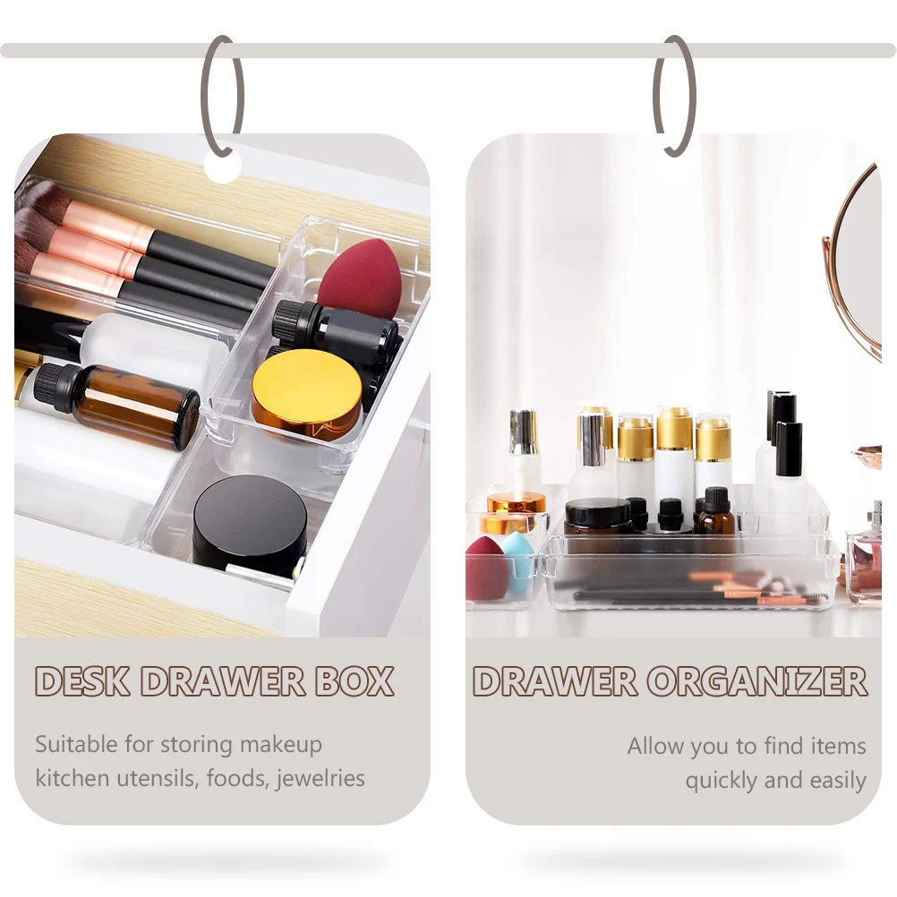 

Storage Box Set Drawers Divider Adjustable Vanity Organizer Separator Plastic Trays for Bathroom Eye Shadow