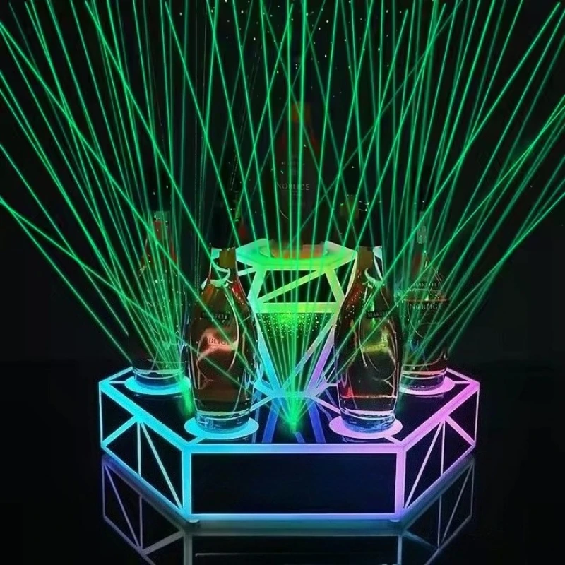

Two-layer Diamond Laser Wine Stand LED Luminous Wine Stands Bar KTV Wine Atmosphere Props Nightclub Champagne