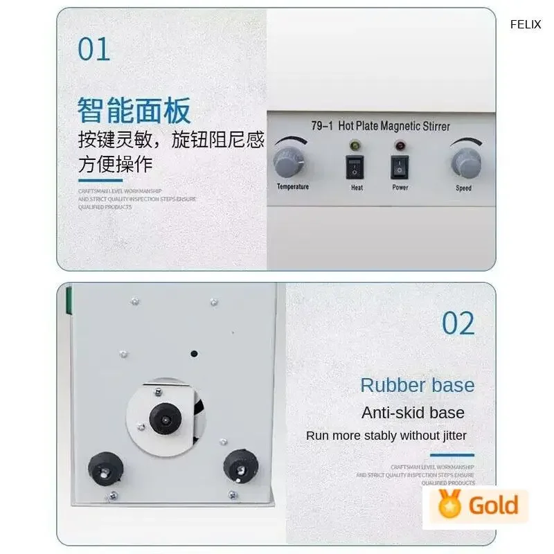 79-1 Heizung Magnetrührer Laborheizung Dual Control Rührer Rühren 250 W 1000 ml Heizplattenrührer 110/220 V