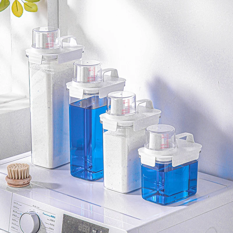 Handle Liquid Storage Tanks Measuring Cup Airtight Laundry Detergent Dispenser Powder Storage Container Portable Oversized Box