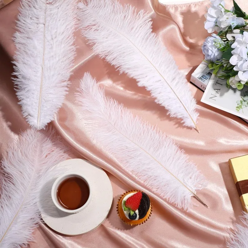 180 قطعة ريش النعام الطبيعي 14-16 بوصة شجرة عيد الميلاد الديكور الريش السائبة للحرف اليدوية ريش كبير لحفل الزفاف P