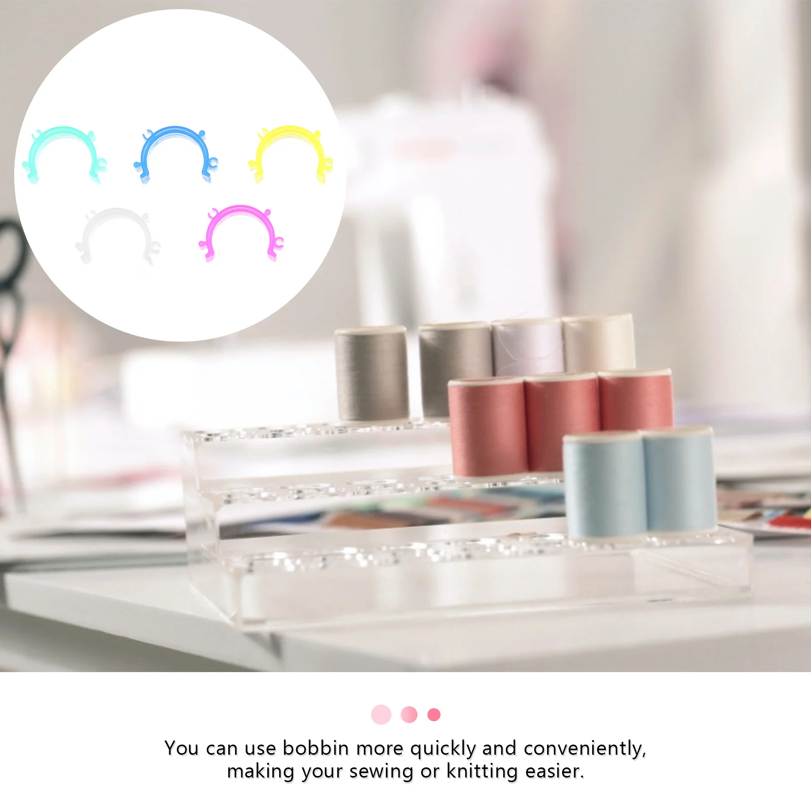 125 قطعة من مشابك البكرة، حاملات بلاستيكية للخياطة، مثبتات خيط لأدوات التطريز المنزلية، منظم الملحقات