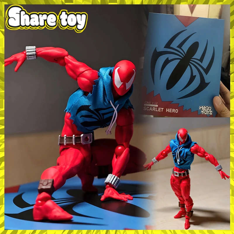 Em Estoque: Boneco de Ação Homem-Aranha Scarlet Hero, Homem-Aranha Azul, Figura de Ação Anime, Modelo de Decoração