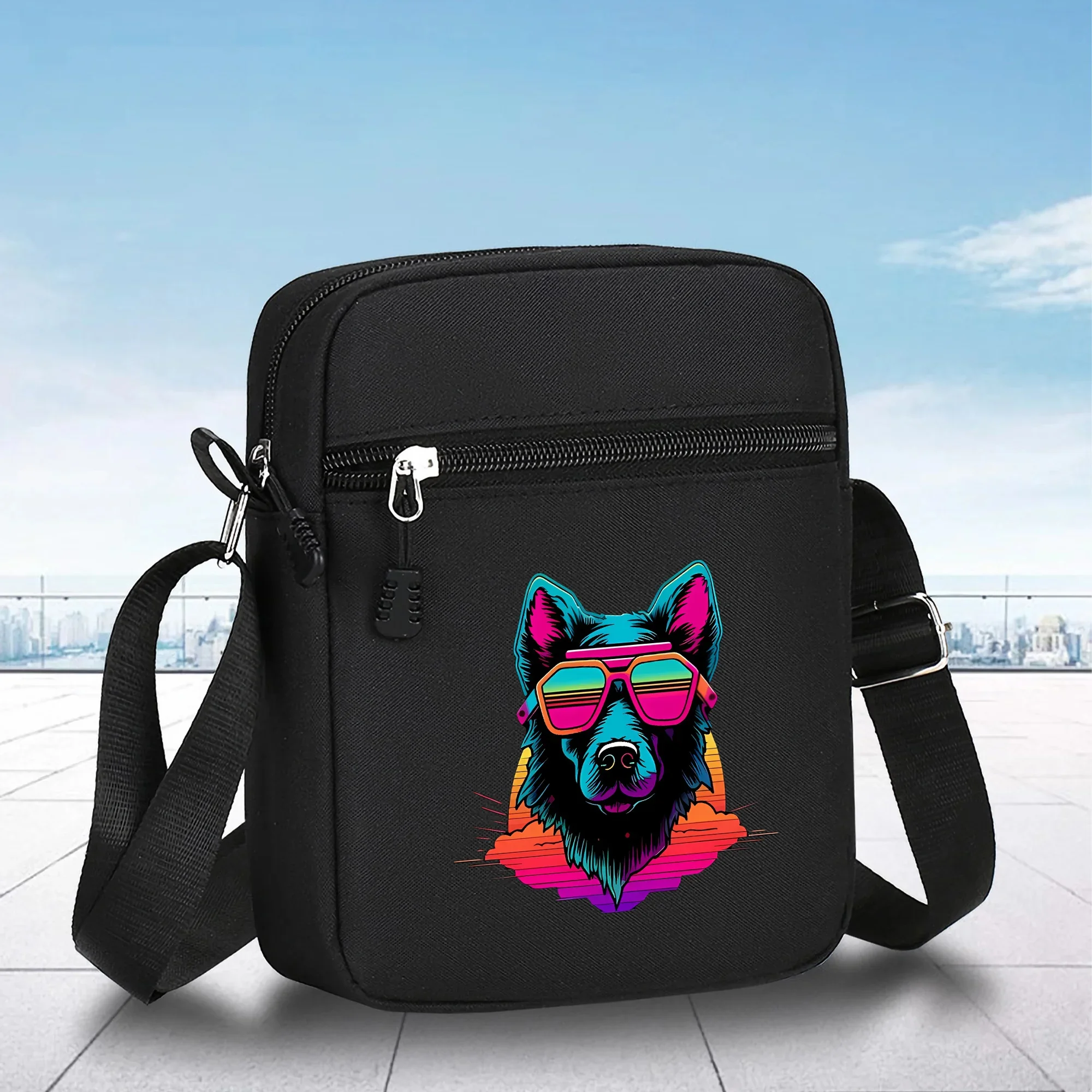 Сумка кросс-боди из ткани Оксфорд с цветным рисунком животных