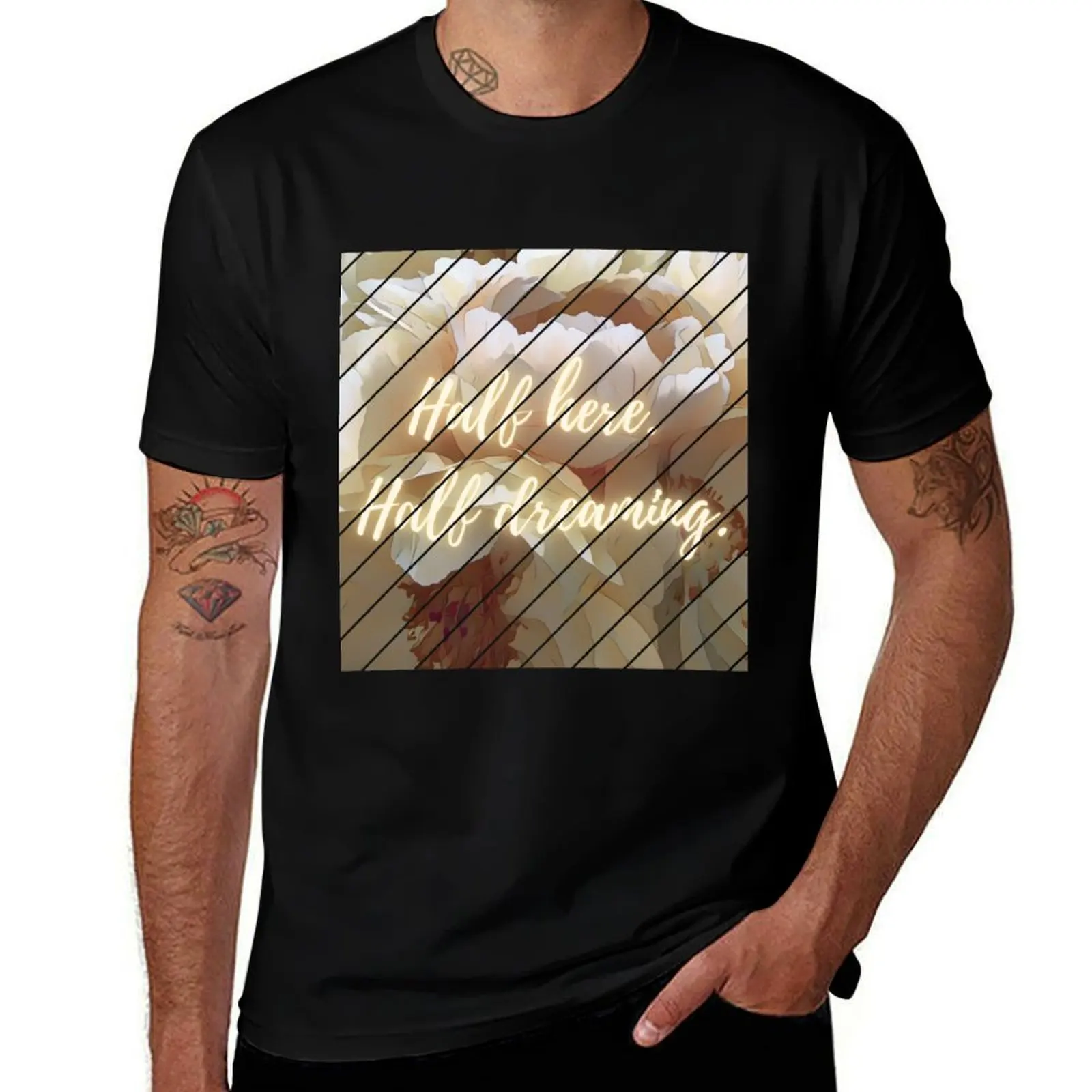 

Half Here, Half Dreaming – Petal Stripe Variation (Daydream Series) T-Shirt customizeds Men's clothing