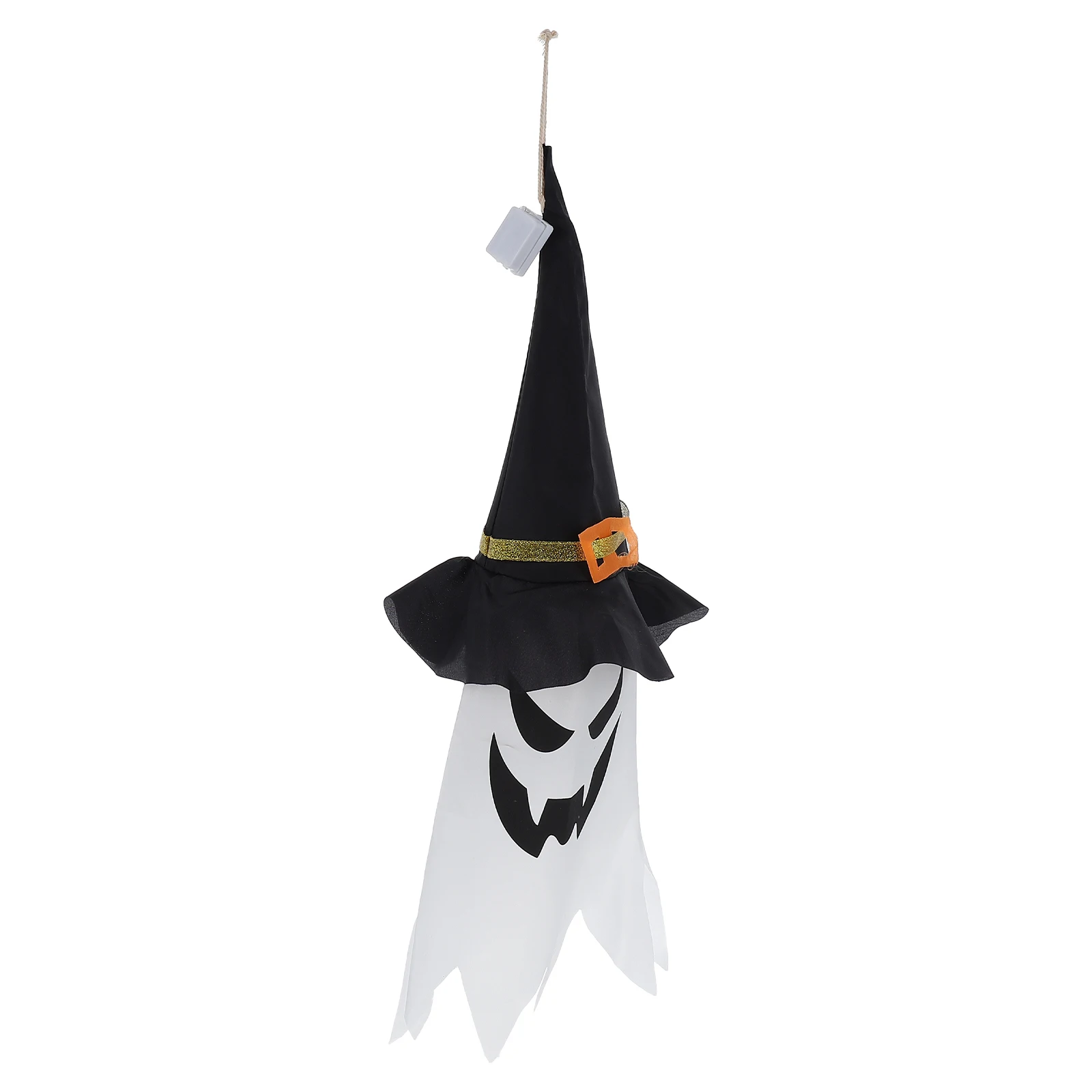 

2pcs Halloween LED Lights Hanging Wizard Hat Grimace USB Powered Party Lanterns Colorful Decorations for Wall Window Door