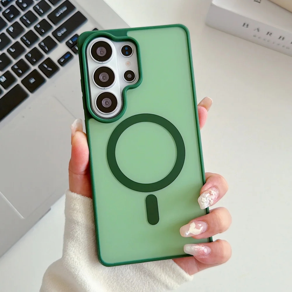 Slim Liquid Silicone Matte Magnetic Case For Samsung S26 Ultra S25 Plus S24 S23 S22 FE A57 A37 A17 A56 A36 A36 A16 Soft Cover
