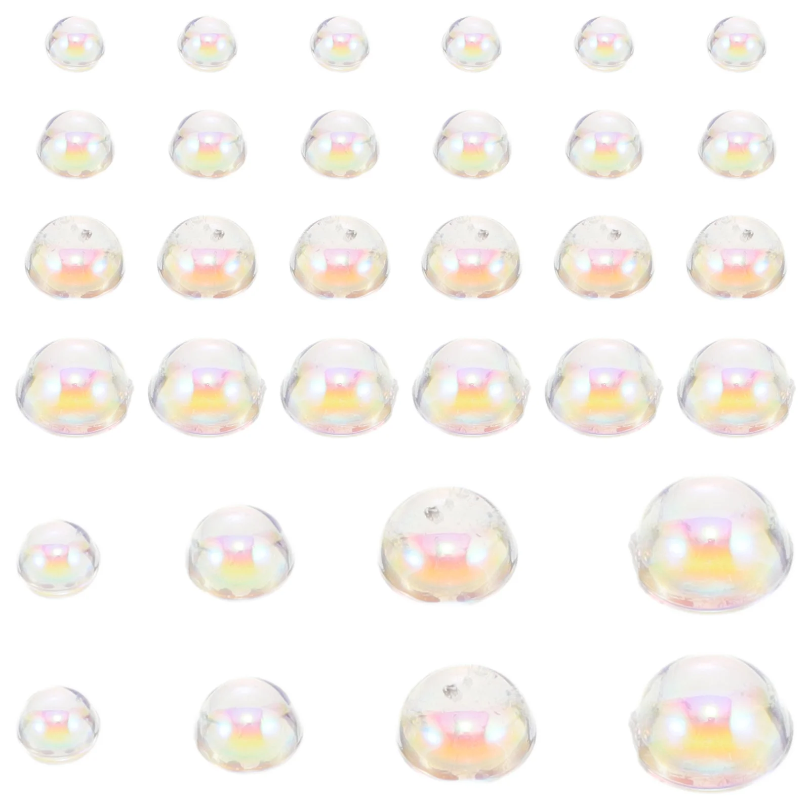 

1050pcs 3Mm/4Mm/5Mm/6Mm Flat Back Resin Beads For Diy Craft Card Making Scrapbooking Water Droplet Decoration Dewdrop