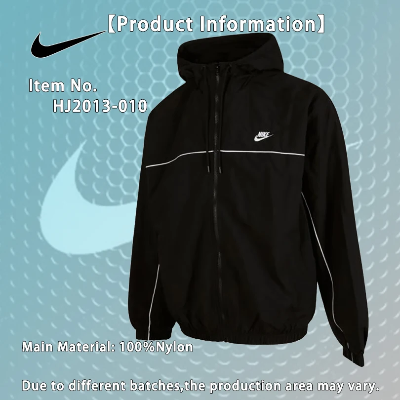 

Nike Unisex Thin Woven Hooded Jacket Trendy Long Sleeve Casual Sports Outerwear HJ2013-010