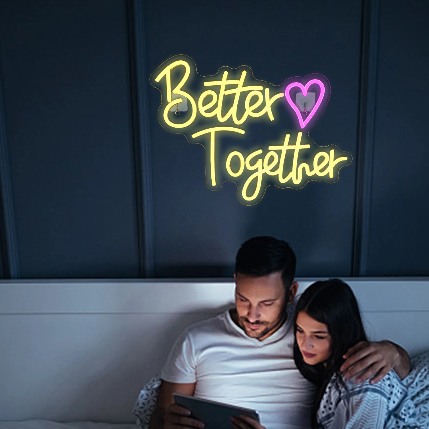 Better Together Neon Sign USB Powered Warm White Led Neon Light for Wedding Engagement Party Anniversary Birthday Gifts Neon