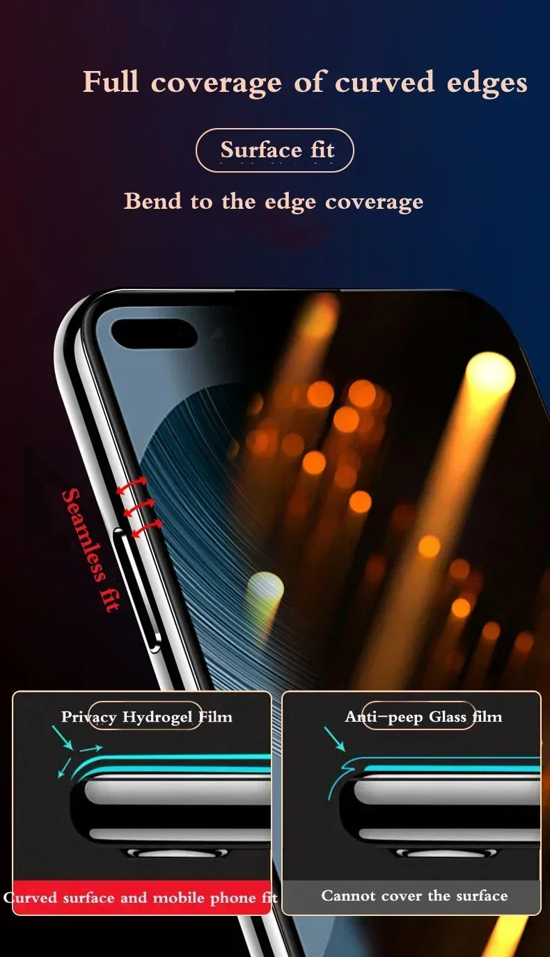 واقي شاشة الخصوصية لهاتف سامسونج جالاكسي S25 Edge S22 Plus S20 S21 FE S23 S24 فيلم هيدروجيل فائق النعومة مضاد للوهج