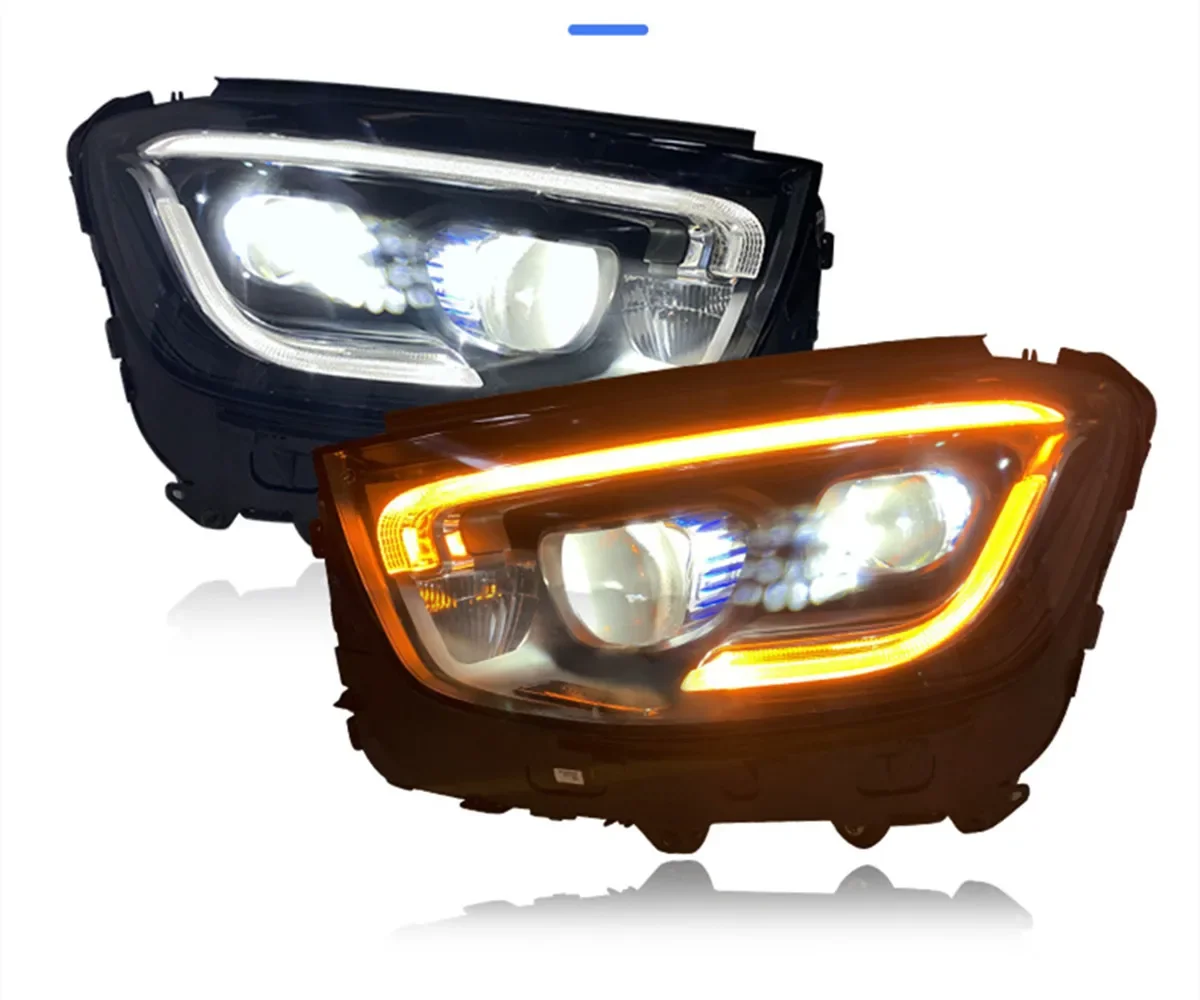 

Car Led HID Headlight Daytime Running DRL Angel eyes Low High Beam Turn signal for Mercedes-Benz GLC260 GLC Автомобильные лампы