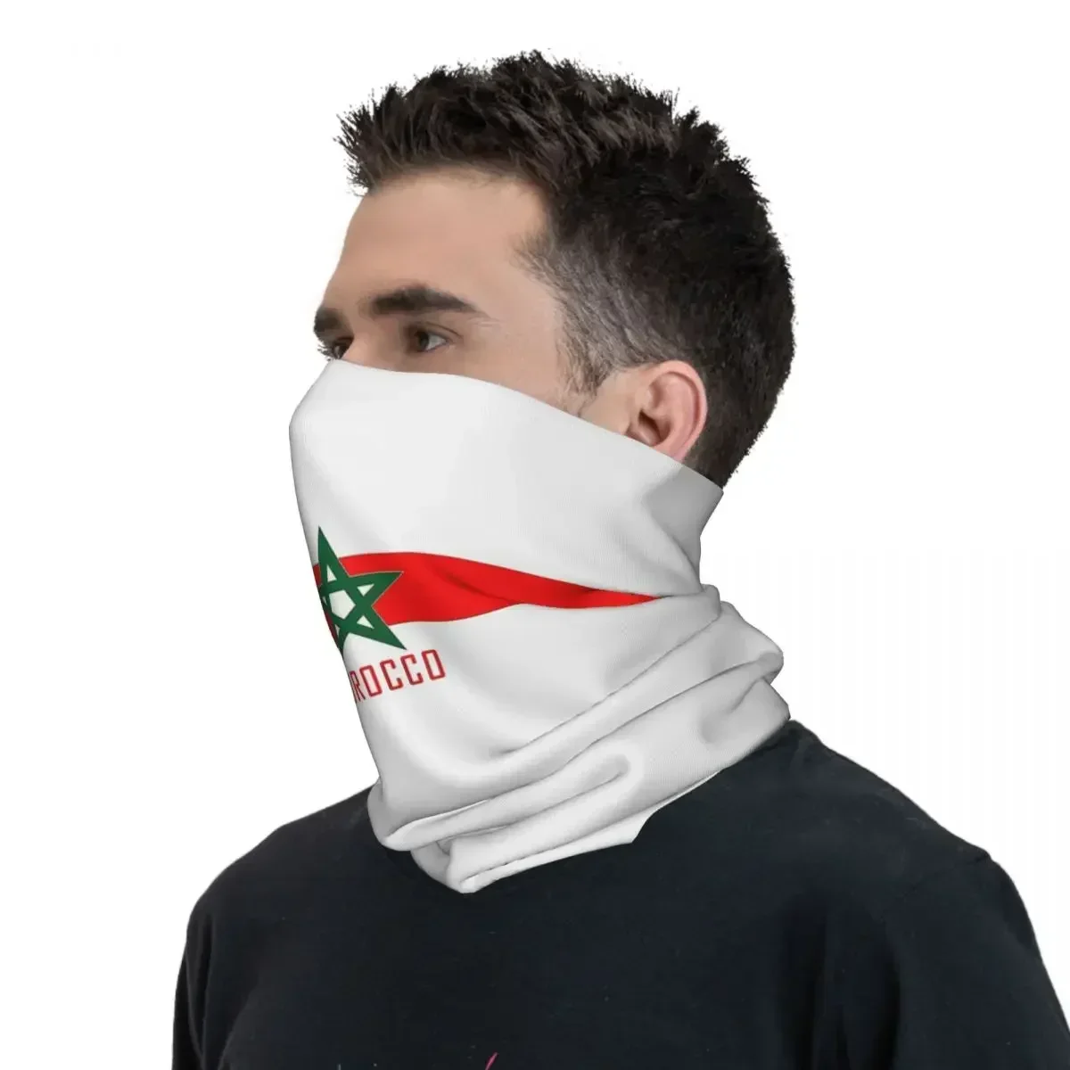 Morocco Flag Merch Bandana Neck Gaiter Magic Scarf Cool Rider Face Mask for Men Women All Season