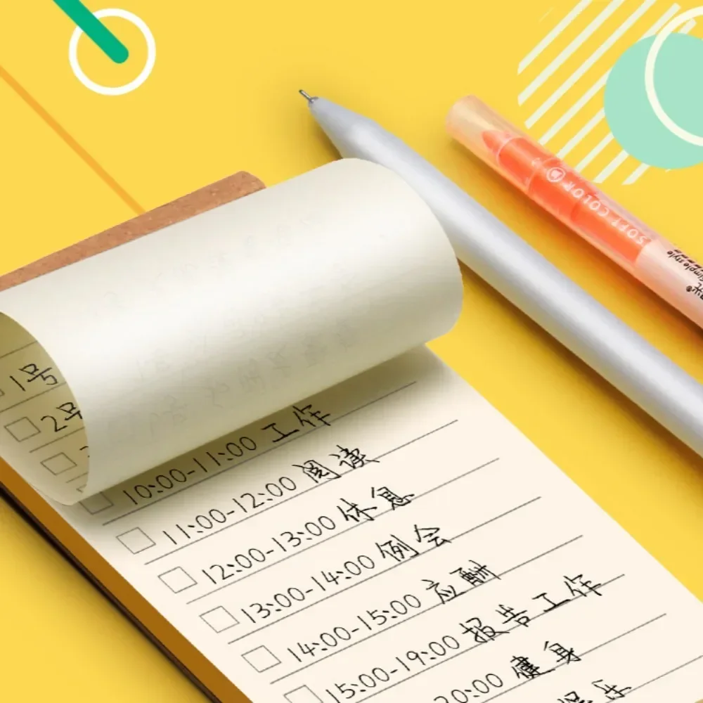50 Seiten Notizblock, zerreißbare Haftnotizen, Kraftpapier, Schreibblöcke, Notizblöcke, tragbarer Planer, Zeitplan, Buch, To-Do-Liste, Schulbedarf