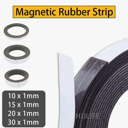 1/5/10 Meter Self Adhesive Refrigerator Magnetic Strip Tape 10*1 15*1 20*1 30*1mm Strong Flexible Magnet Strip For Home Hot Sale