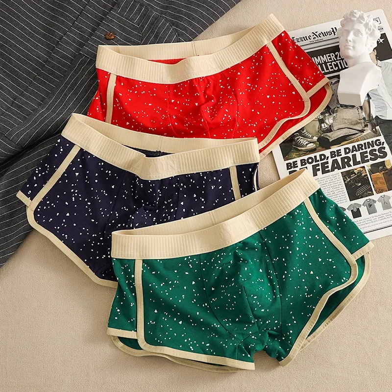 New men\'s starry sky underwear cotton loose and comfortable boxers men\'s boxer trendy breathable boys\' boxer shorts head