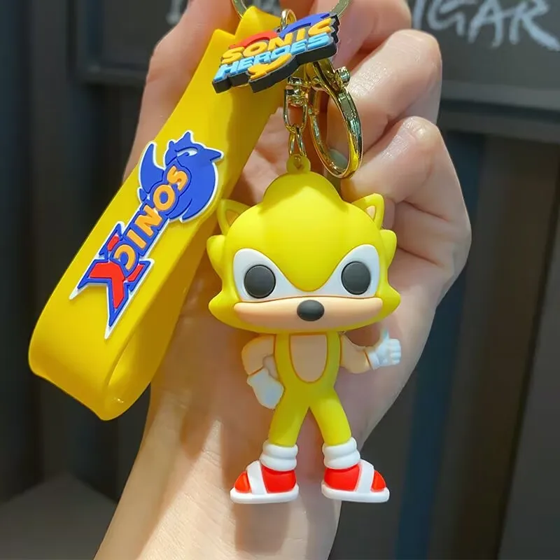 Anime Character Collectibles Series Sonic The Hedgehog Cosplay keychain Doll Keyrings for Bag Pendant Key Holder Children's Birt