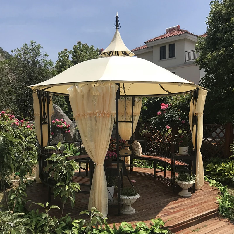 Family Party Use Metal Gardent  Pergola Pavilion Awnings Wrought Iron Gazebo for Wedding Event Tents
