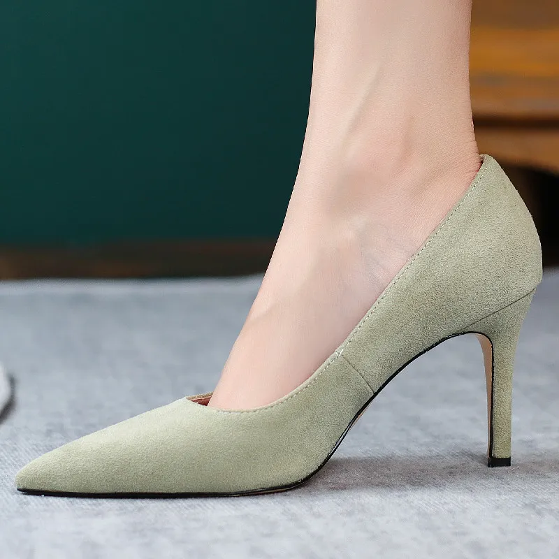 Sexy High Heels Pumps Shoes Woman Elegant 2024 Large Size 46 Suede Black Nude Women's Heeled Party Wedding Shoes Ladies Point