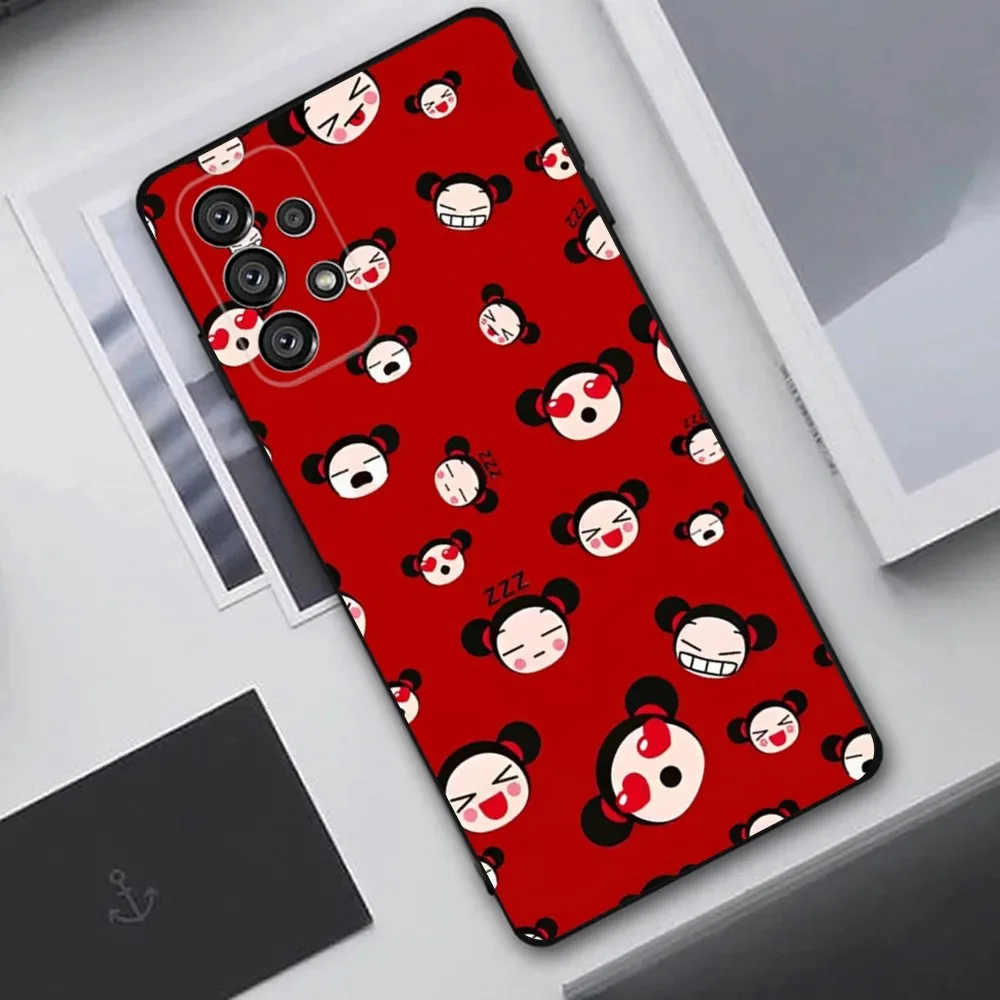 P-Pucca And Cute G-garu Phone Case For Samsung Galaxy A20,A21s,A22,A31,A32,A52,A53,A72,73,A80,A91 Soft Black Cover