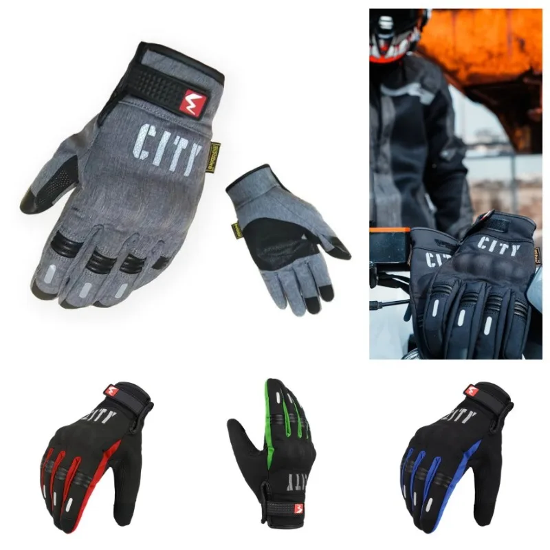 

3 Pairs Motorcycle Gloves for Racing and Cycling Cold Resistant for Travel Outdoor Touch Screen Night Reflective Nylon