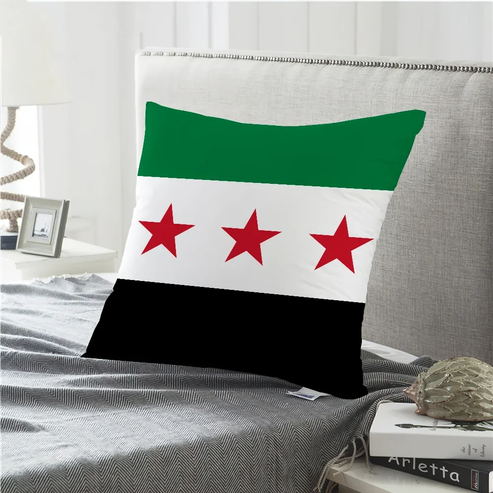 Syrian Revolution Flag Pillow Case Sofa Decorative Home Printing Cushion Cover