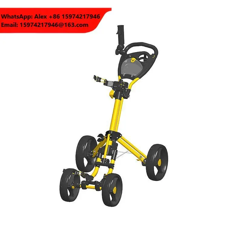 Custom LOGO Four-wheel Aluminum Alloy Golf Trolley Chartered Folding Cart For Golf Course