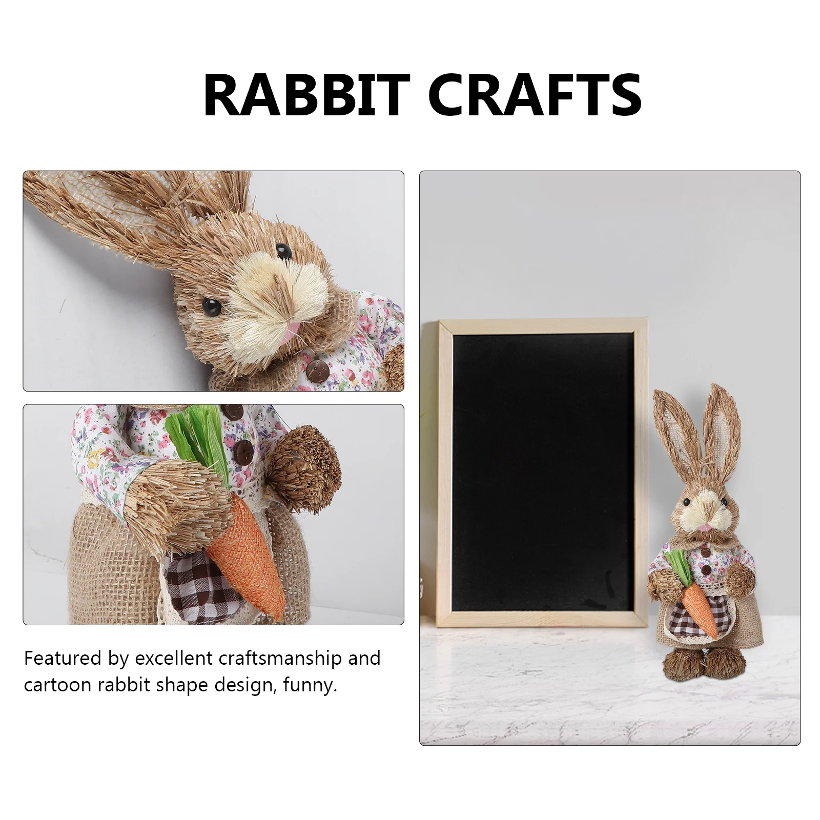 

1Pcs Simulated Rabbit Ornament Easter Bunny Adornment Cartoon Home Garden Decorative Bunny Craft Decoration Rabbit Ornament