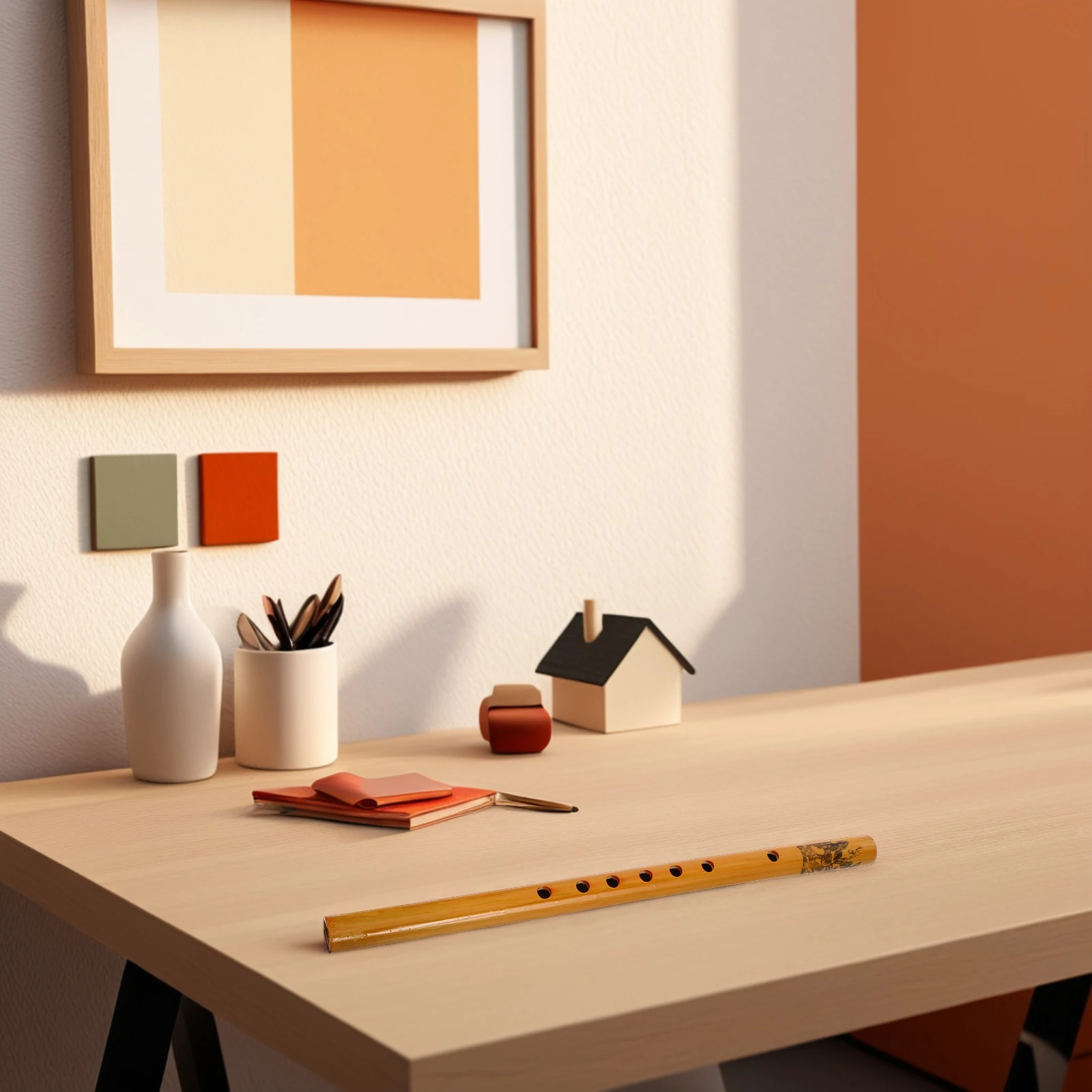 

Student Recorder Vertical Bamboo Flute 33cm 7 Holes Beginner Flute for Practice Music Classes Performance Flutes Instruments