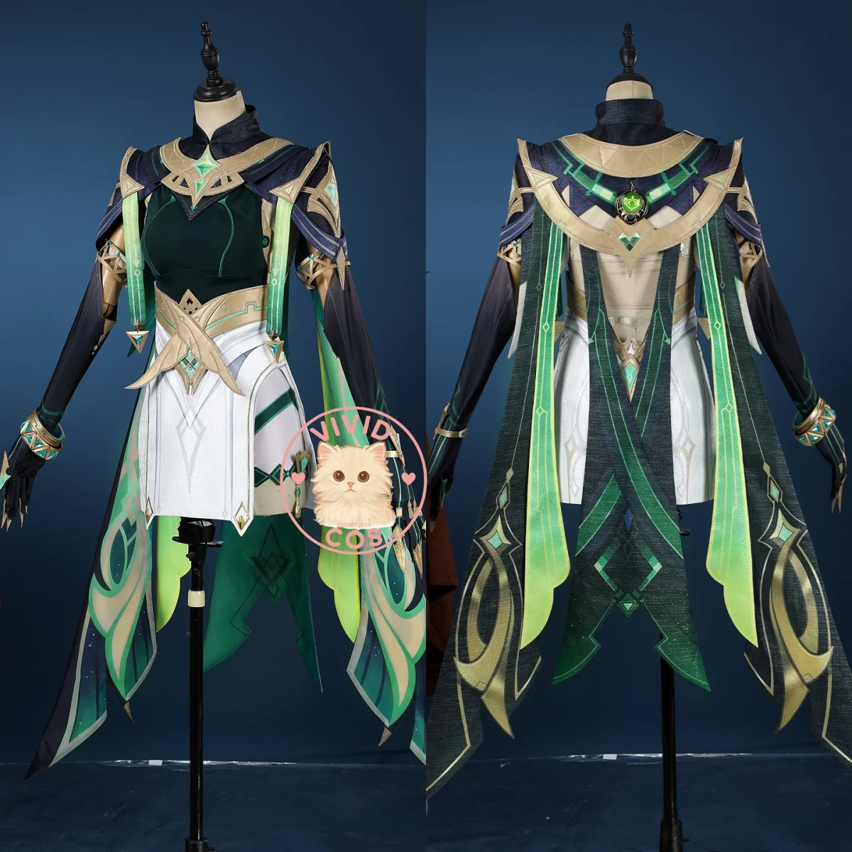 

Game Genshin Impact Cosplay Costume Anime Nephthys Role Playing Green Dress Outfit for Women Comic Con Halloween Party Suits