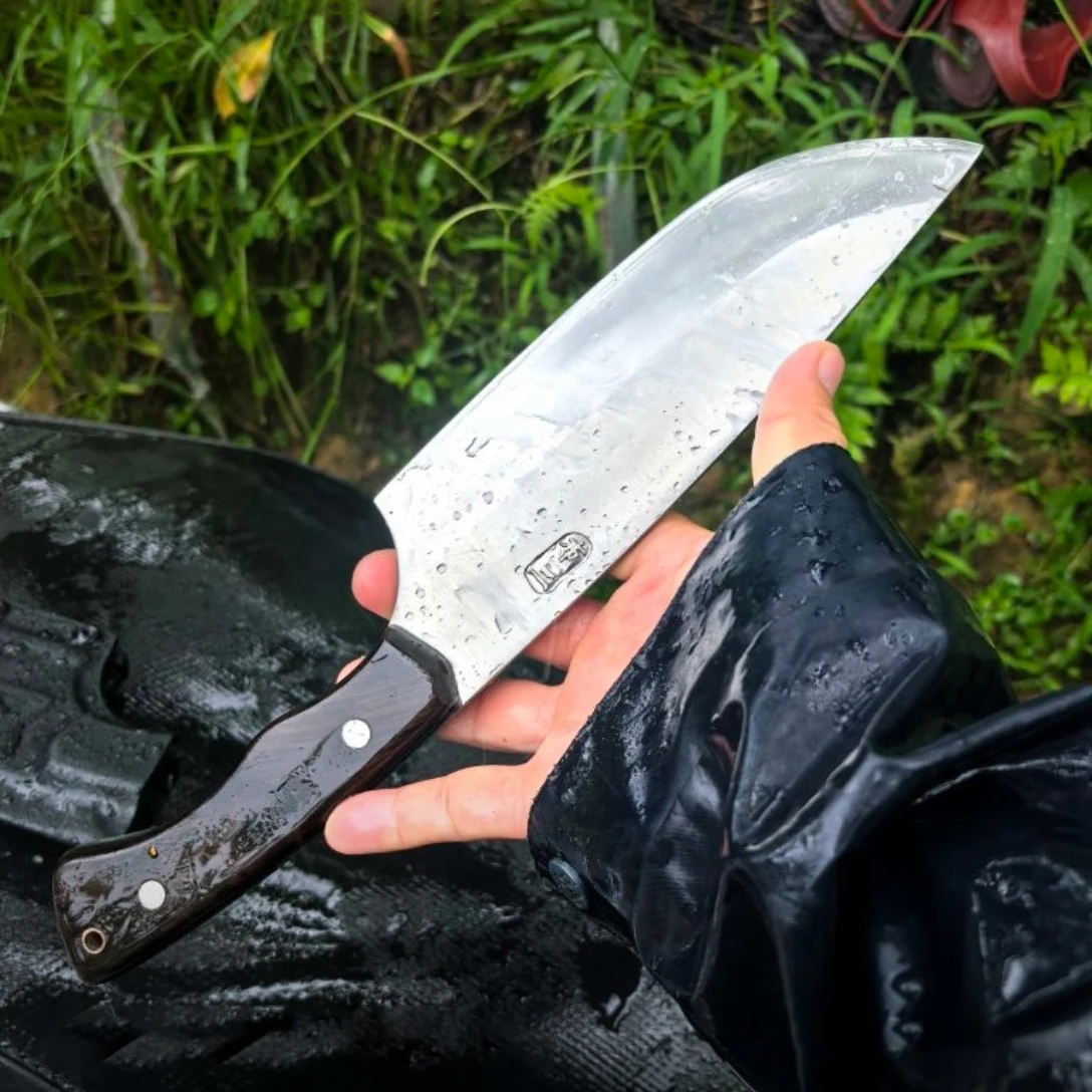 

7 Inch Chopper Knife BG42 Aviation Special Steel Core Blade Cleaver Kitchen Knife With K Scabbard Chop Bone And Poultry Tools