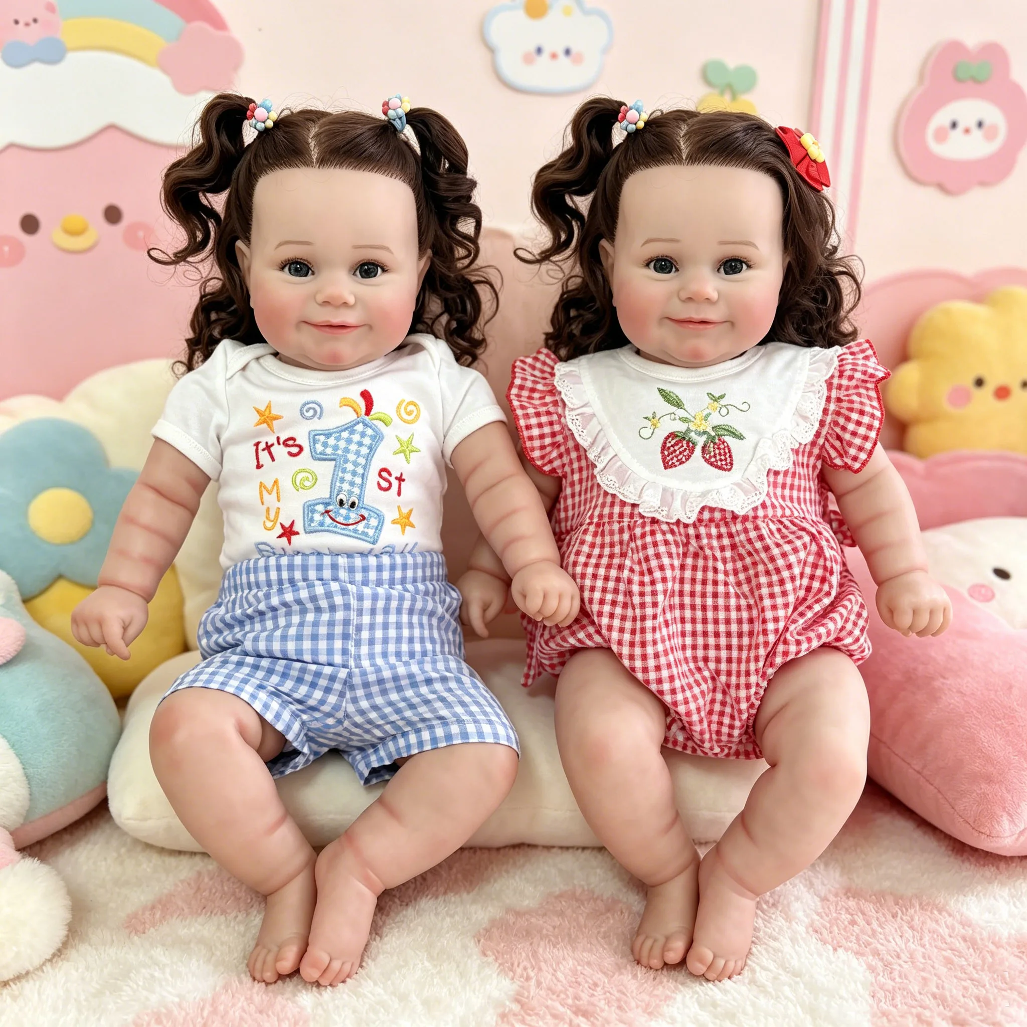 

24inch Multiple Layers Painting 3D Skin Visible VeinsLifelike Reborn Doll Hand Root Hair Maddie Soft Cotton Body Collectible