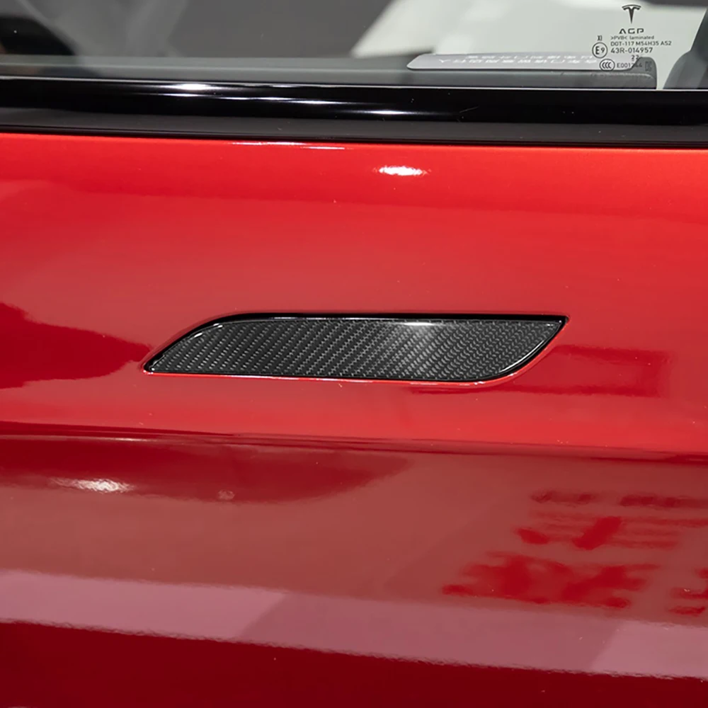 

Real Carbon Fiber Side Door Push Handle Decoration Cover for Tesla Model S 2016+