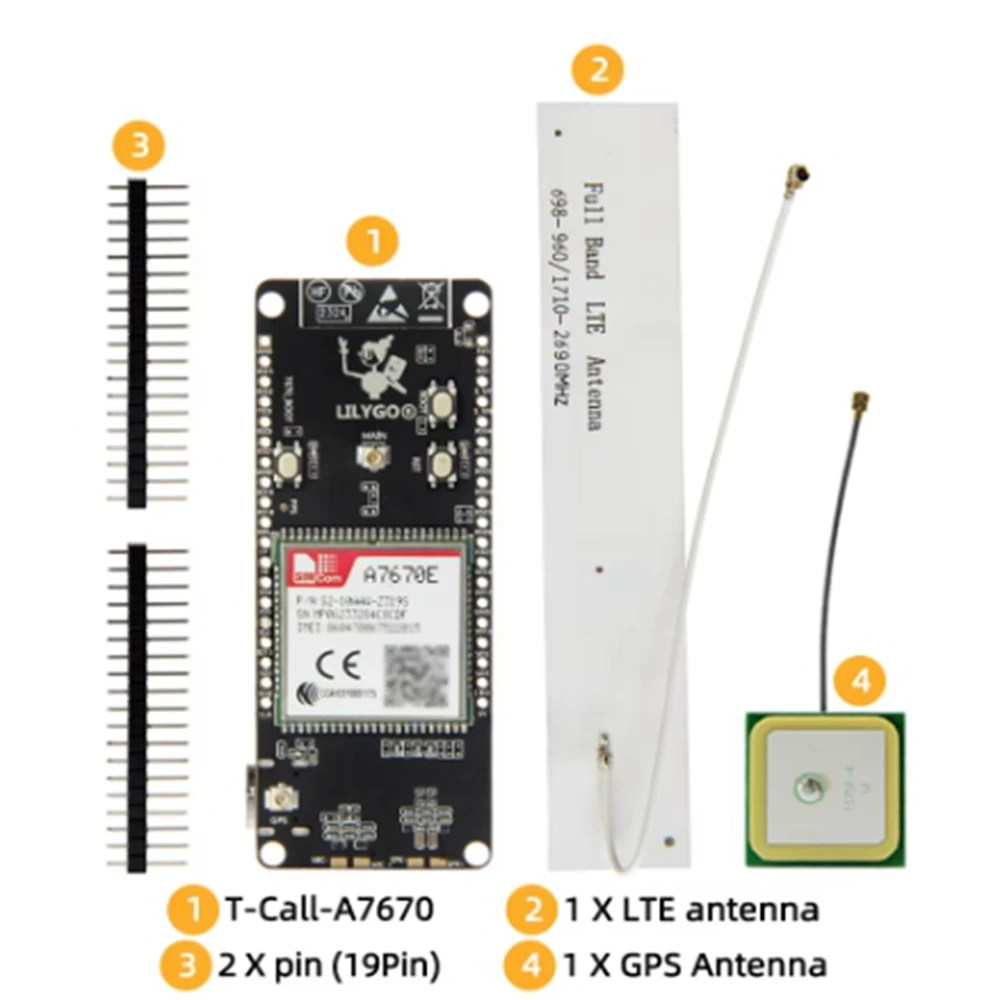 T-Call A7670 4g 2g esp32 Placa de entidad a7670e lte gsm Mobilfunk netz ESP32-WROVER-E WLAN Bluetooth-Funkmodul