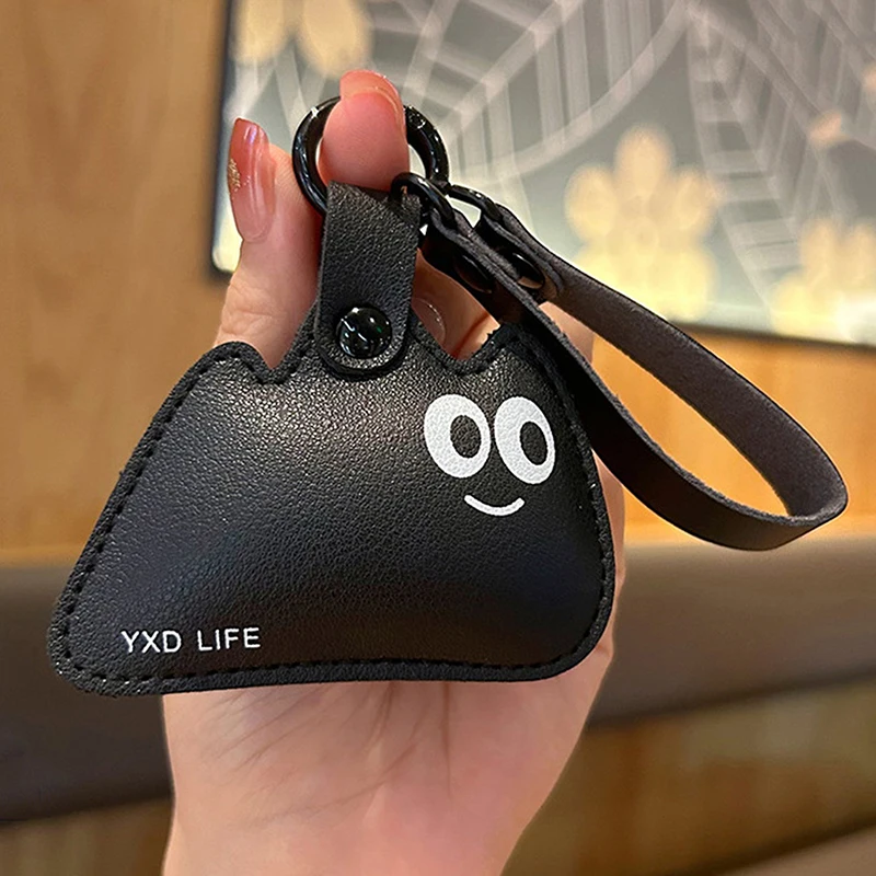 Cartoon Leather Black Cat Animal Pendant Keychain Personality Cute Blue Cloud Elf Men Women Bag Keys Chain Trinket Female Gifts