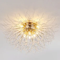 Nordic Modern Living Room Dandelion Crystal Ceiling Light Dining Room Bedroom Pendant Light Room Light Fireball Decorative Light