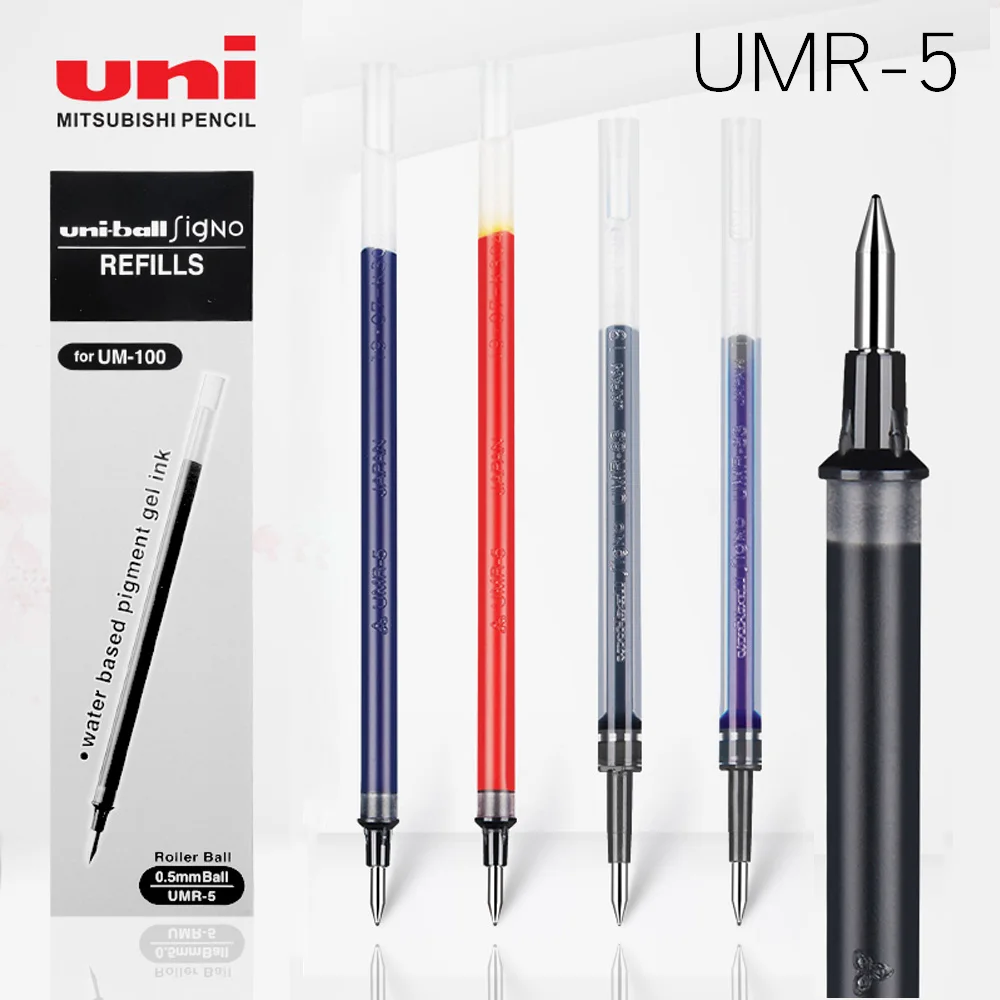 

12pcs Japane UNI Gel Pen Refills UMR-5 Is Suitable for UM100 Gel Pen 0.5mm Replacement Core Quick Drying Smooth Stationery