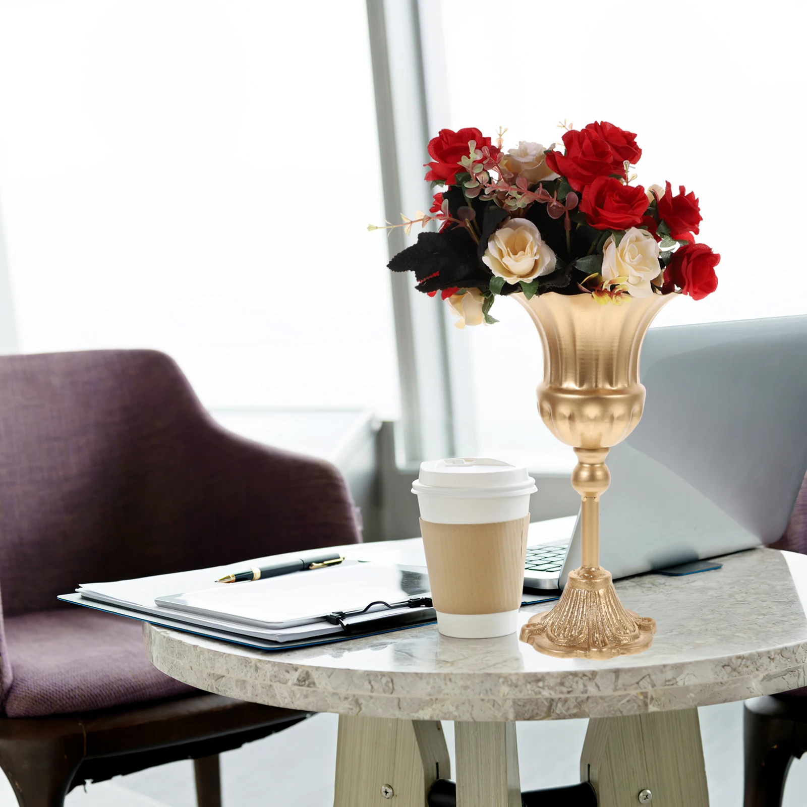 

Rustic Metal Vase Desktop Decor European Retro Style Wedding Wedding Vase Banquet Gold Vases Home Plant Container